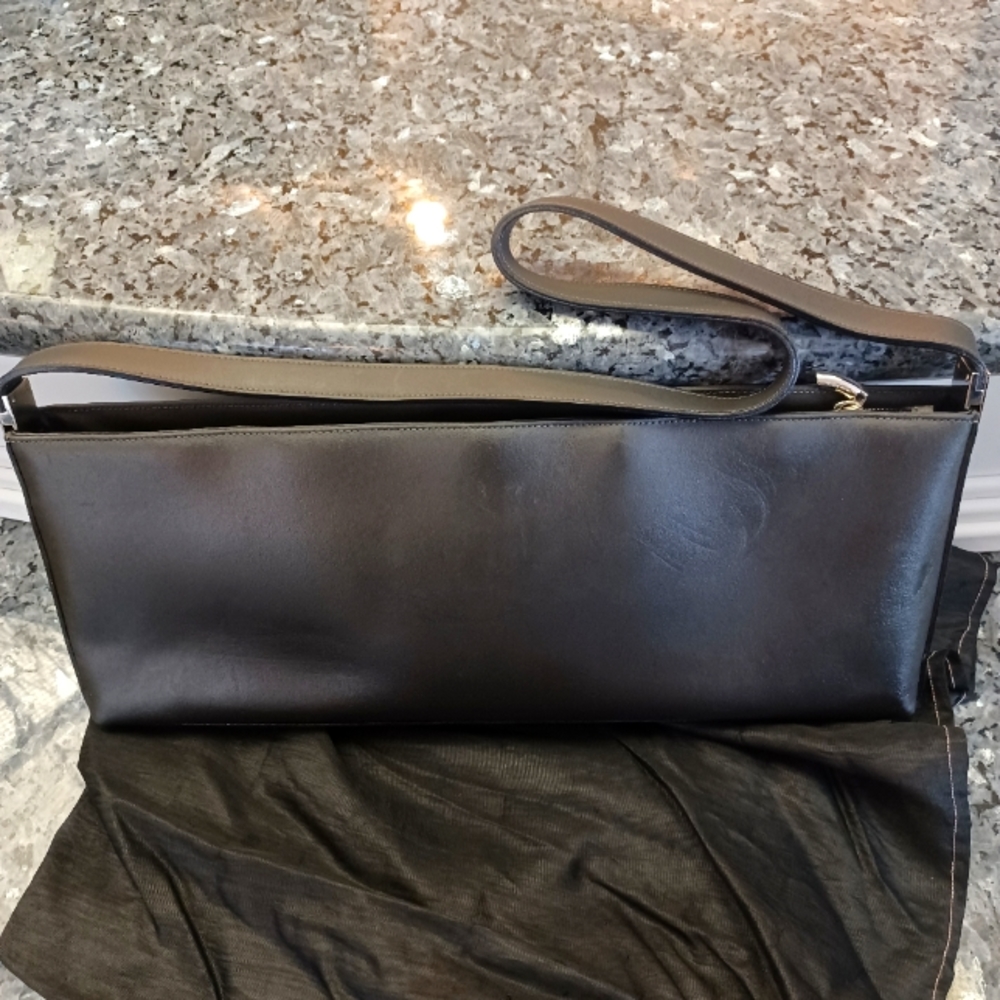 Donini Black Leather Shoulder Bag.